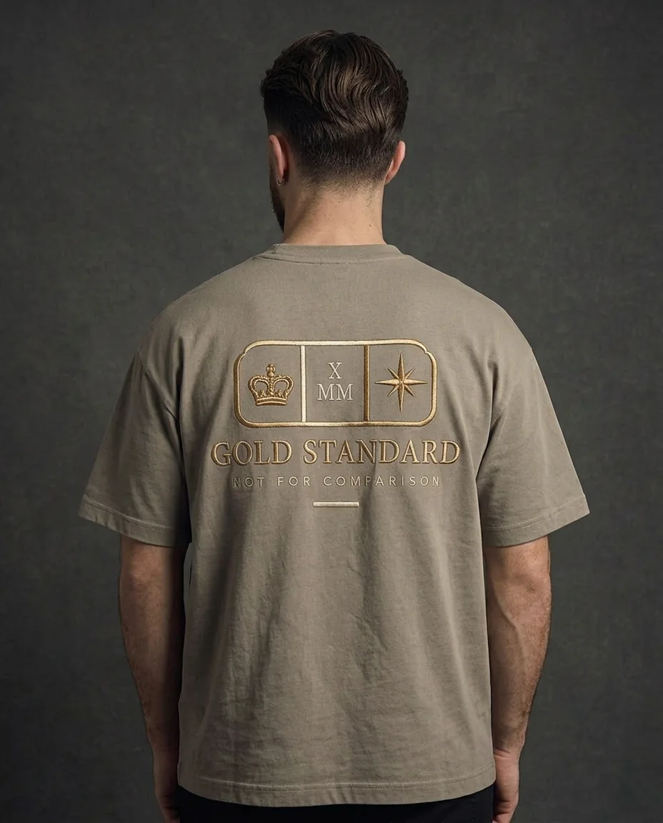 Gold Standard back-view design visualisation on model